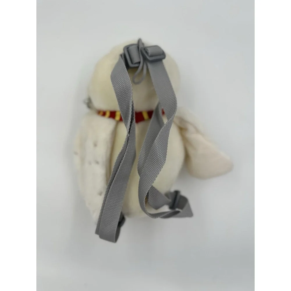 Harry Potter Hedwig White Owl Plush Backpack Gray Straps Zipper Pocket Charm